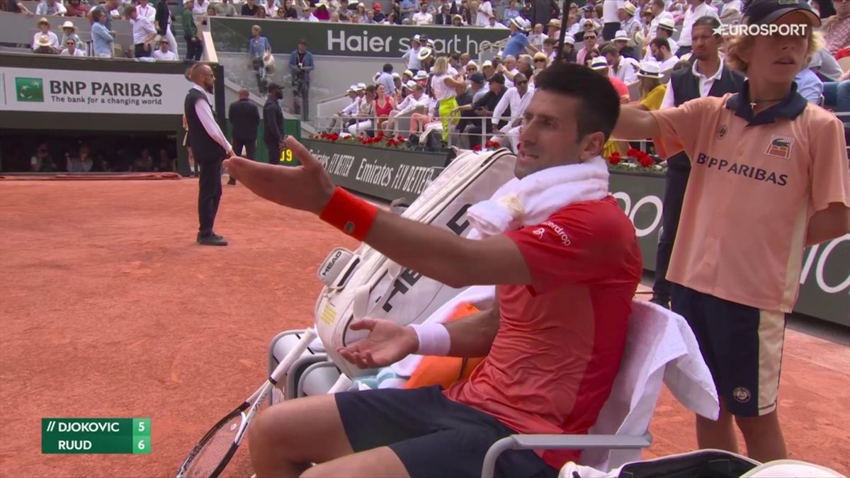 French Open: Scary moment Novak Djokovic tumbles over in final at ...