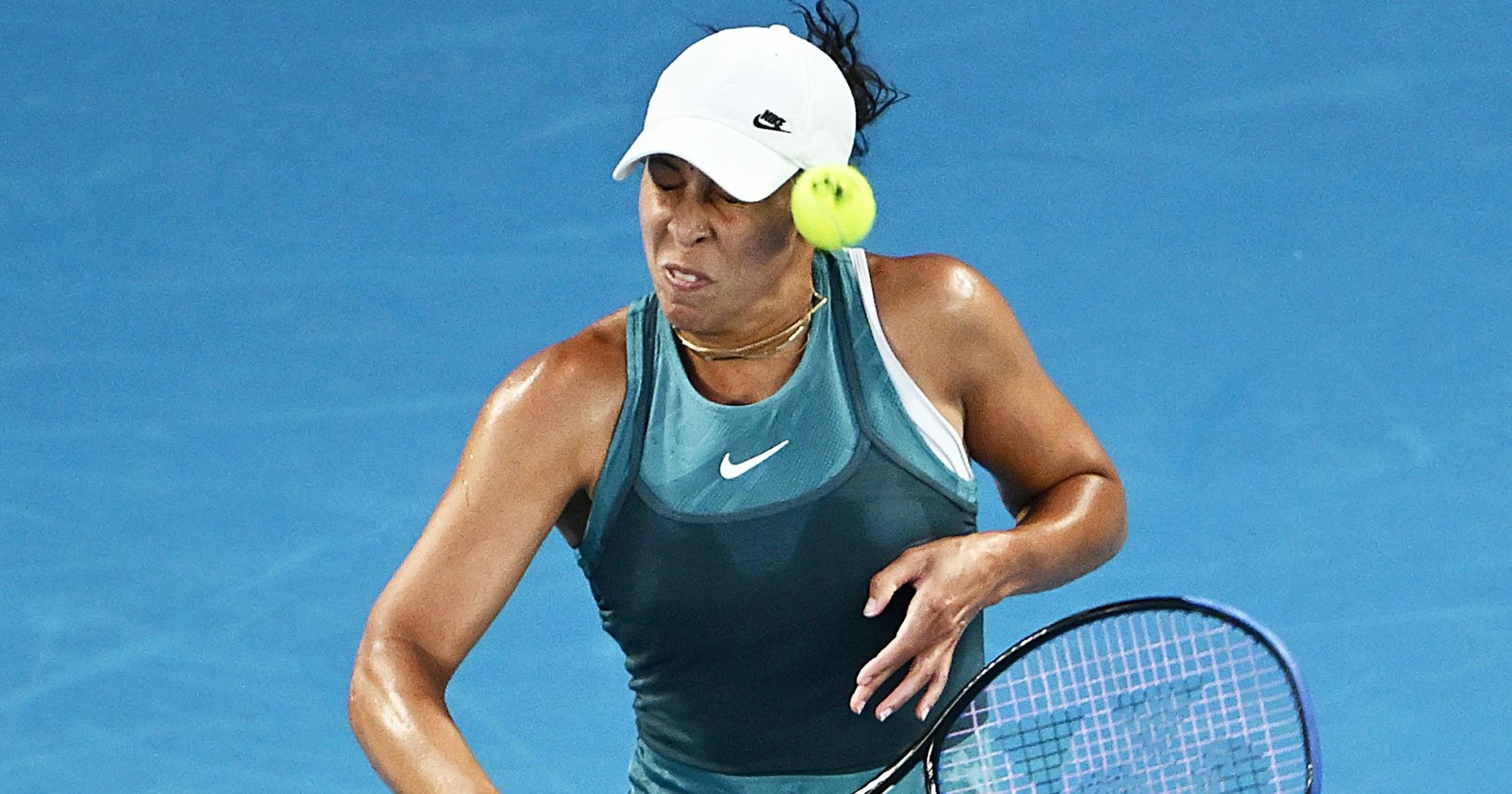 Watch very unusual moment Madison Keys gets hit in FACE by ball during ...