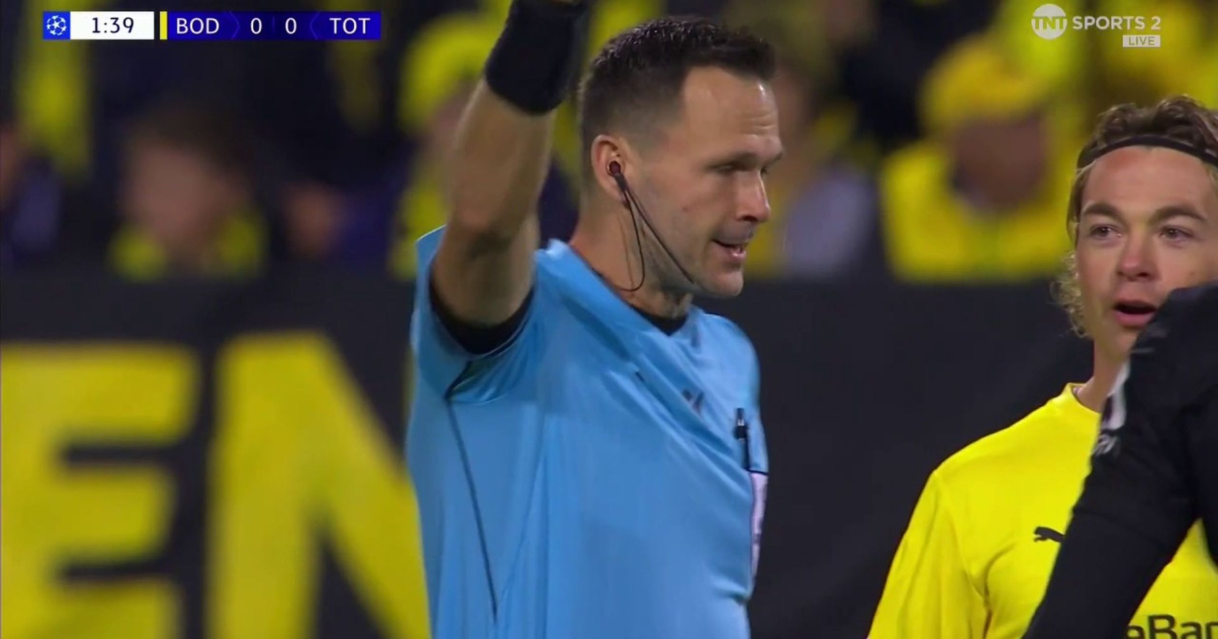 'Referee has just gone a tumbling!' - Ref 'hurts pride' after fall in Bodo/Glimt v Spurs - TNT Sports