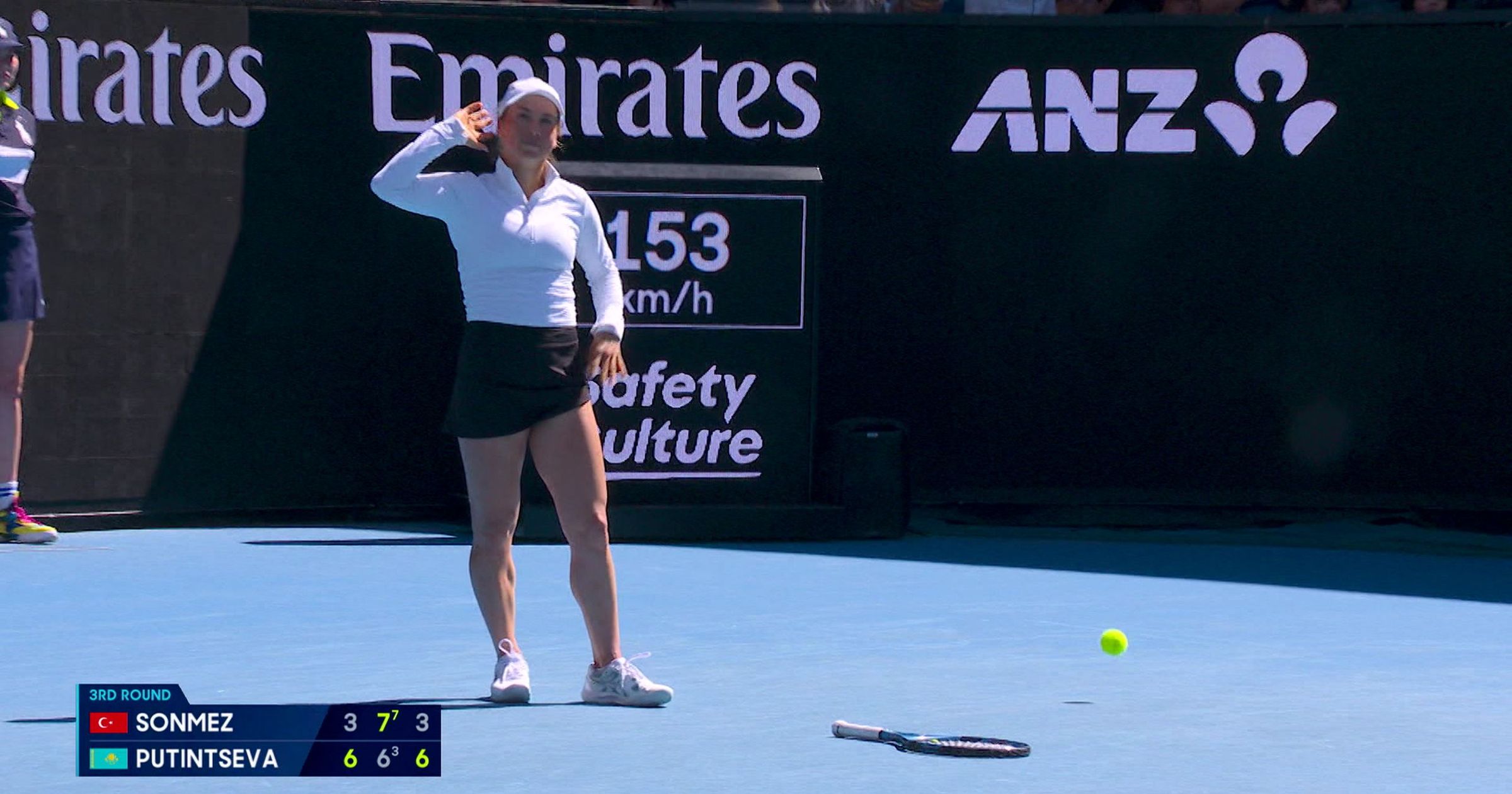 Watch as fans boo Yulia Putintseva after match point as she dances and ...