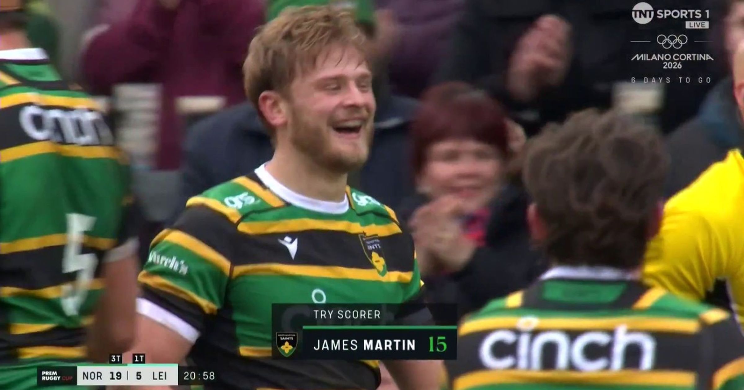 James Martin scores lovely chip and chase try to extend Northampton ...