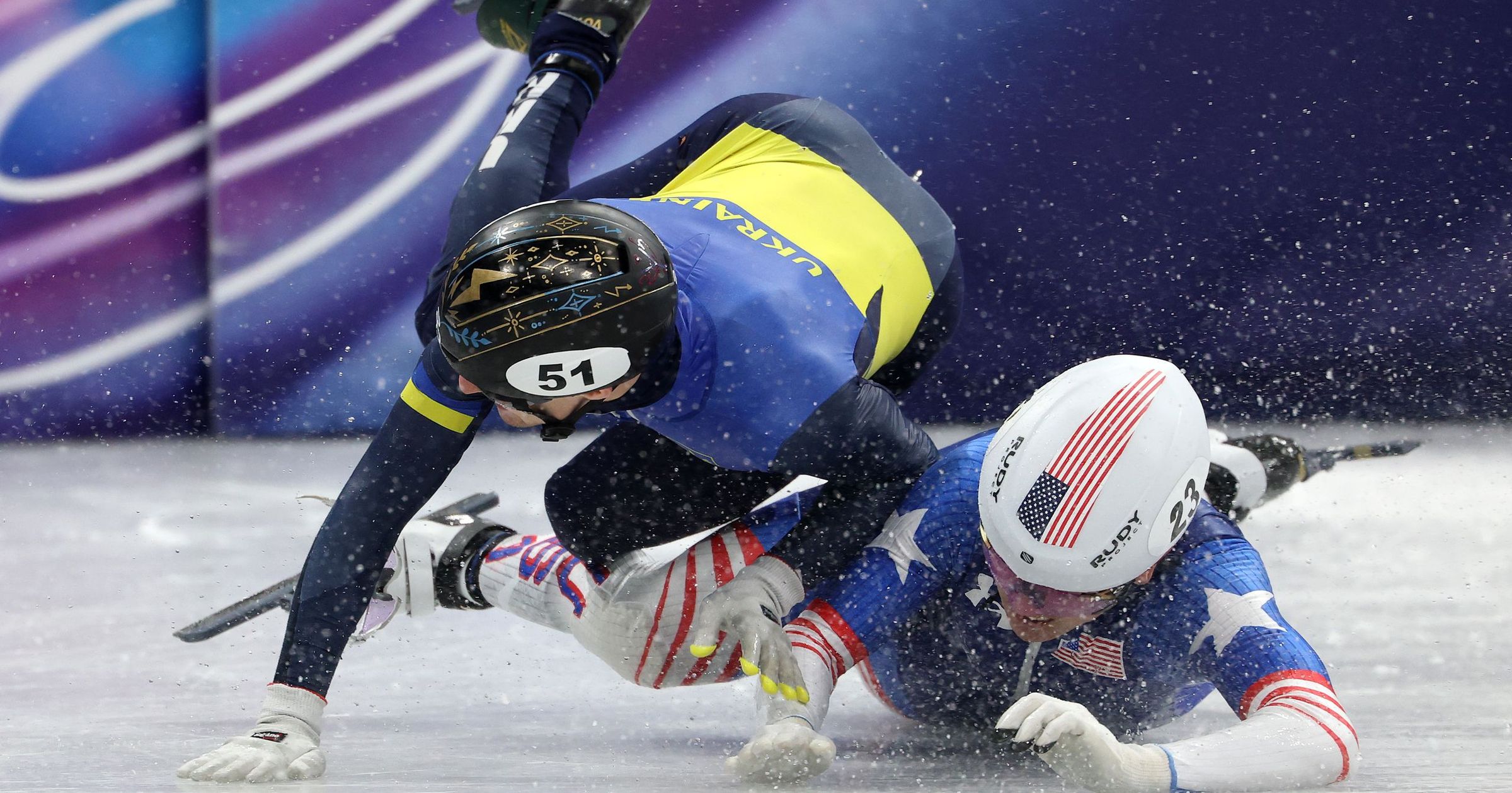 American skater Brandon Kim wipes out two racers in short track crash ...