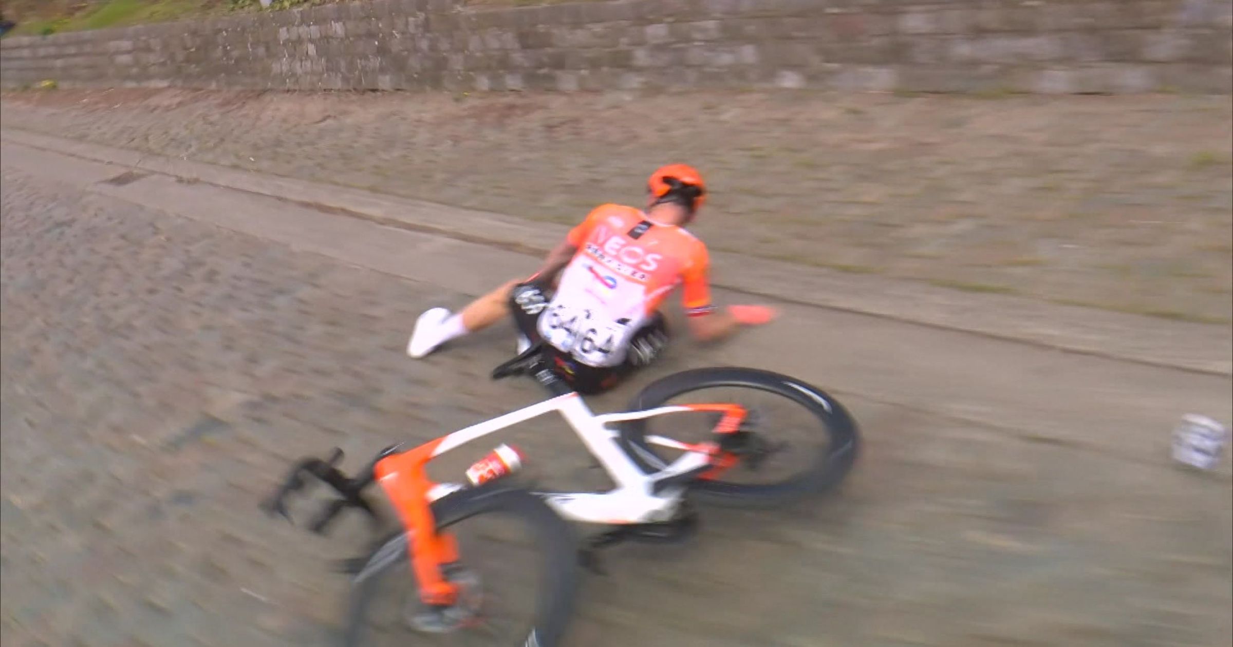 Watch: Connor Swift forced to change SHOE after crash on cobbles at ...