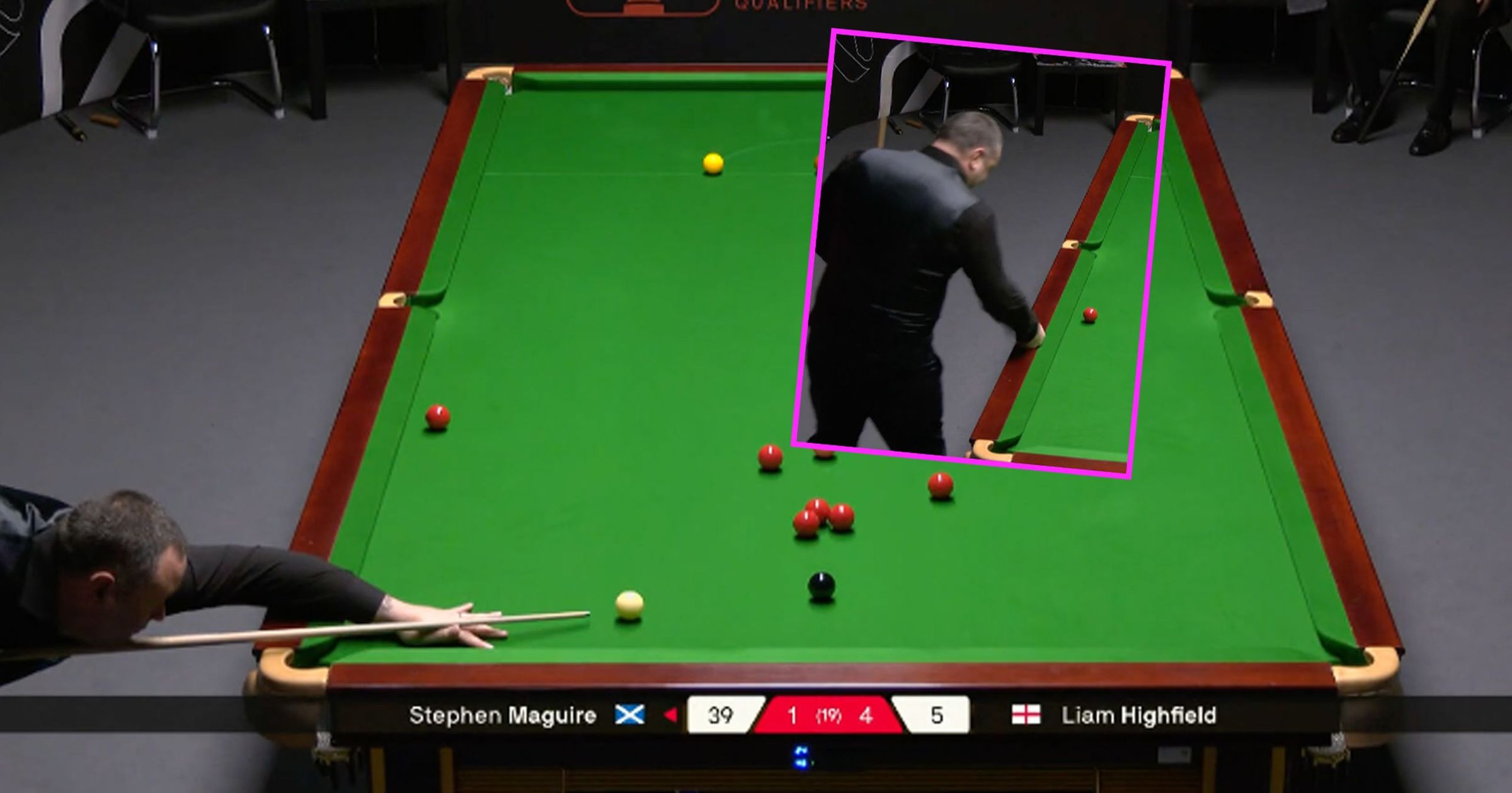 Drama as Stephen Maguire SLAMS table after simple miss in World Snooker ...
