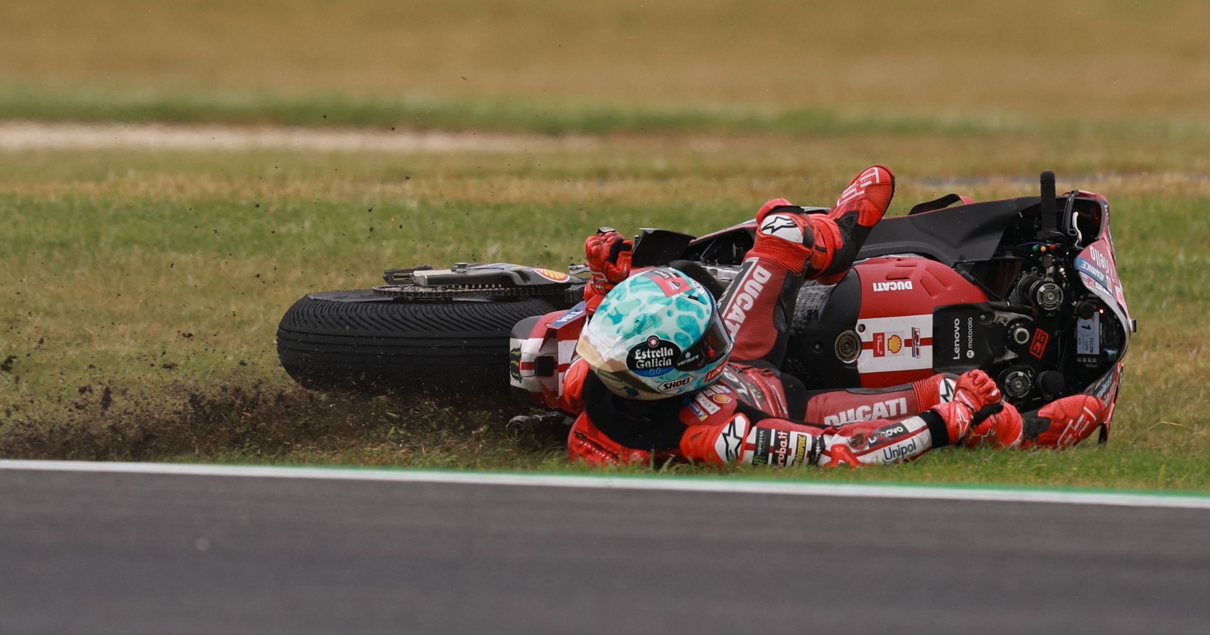 'He's down!' - World champion Marquez crashes at Grand Prix Australia ...