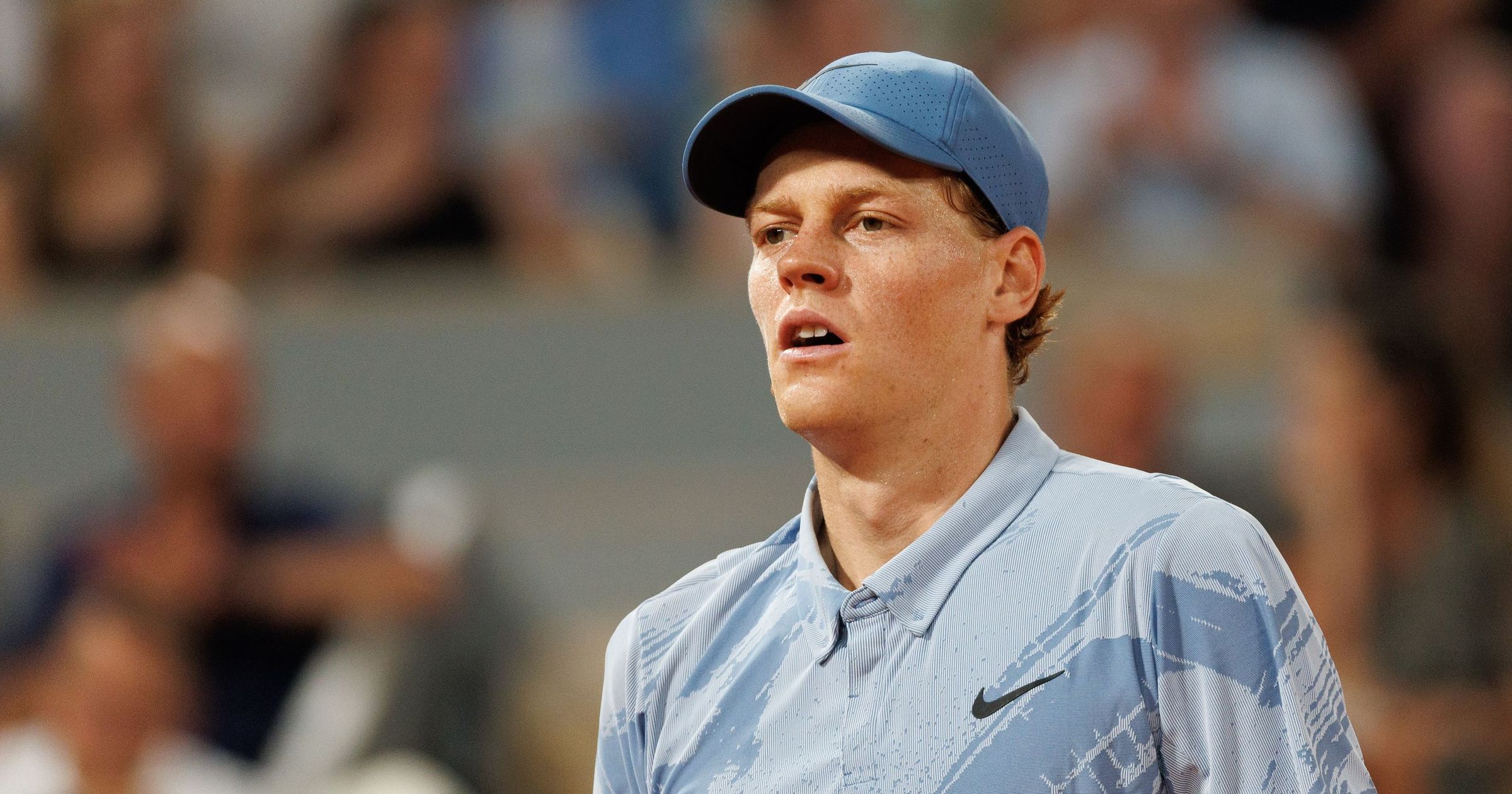 Watch as Jannik Sinner shows his unbelievable skill with drop shot early on  against Juan Manuel Cerundolo at French Open
