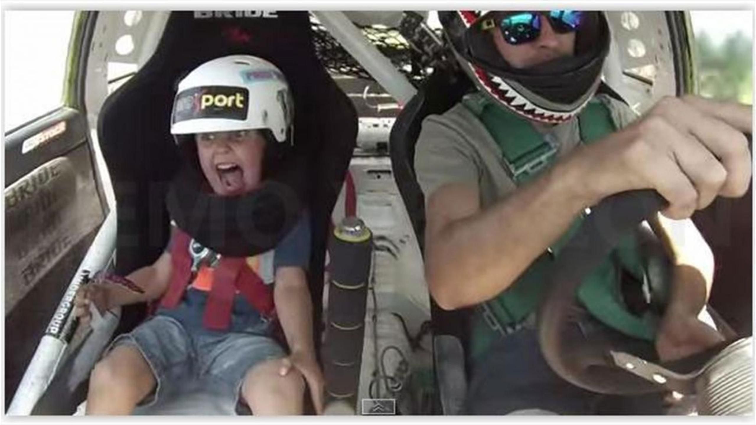 What happens when a father drives his five-year-old son round a track ...