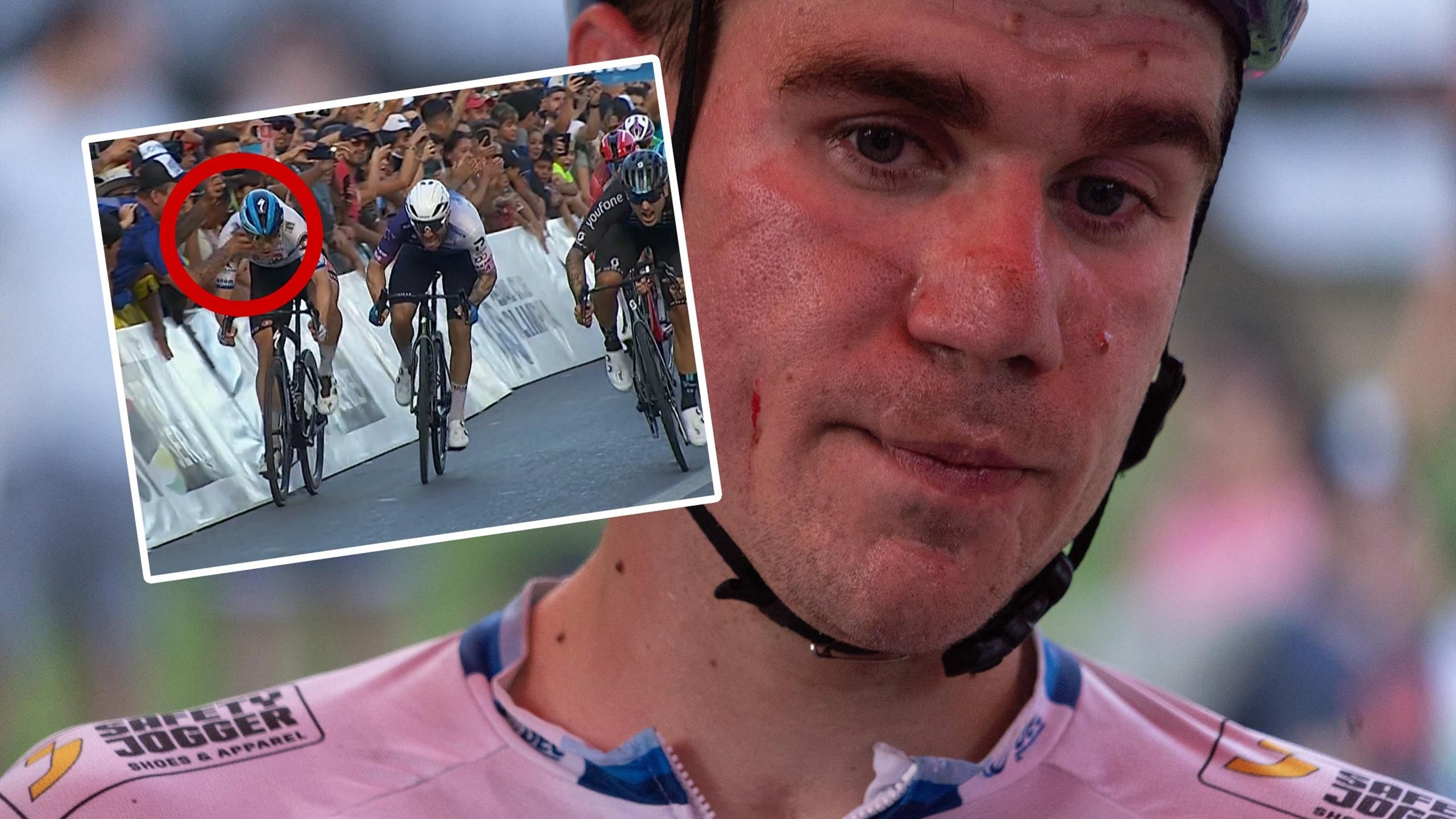Fabio Jakobsen smashes face first into spectator’s phone in 'very ...
