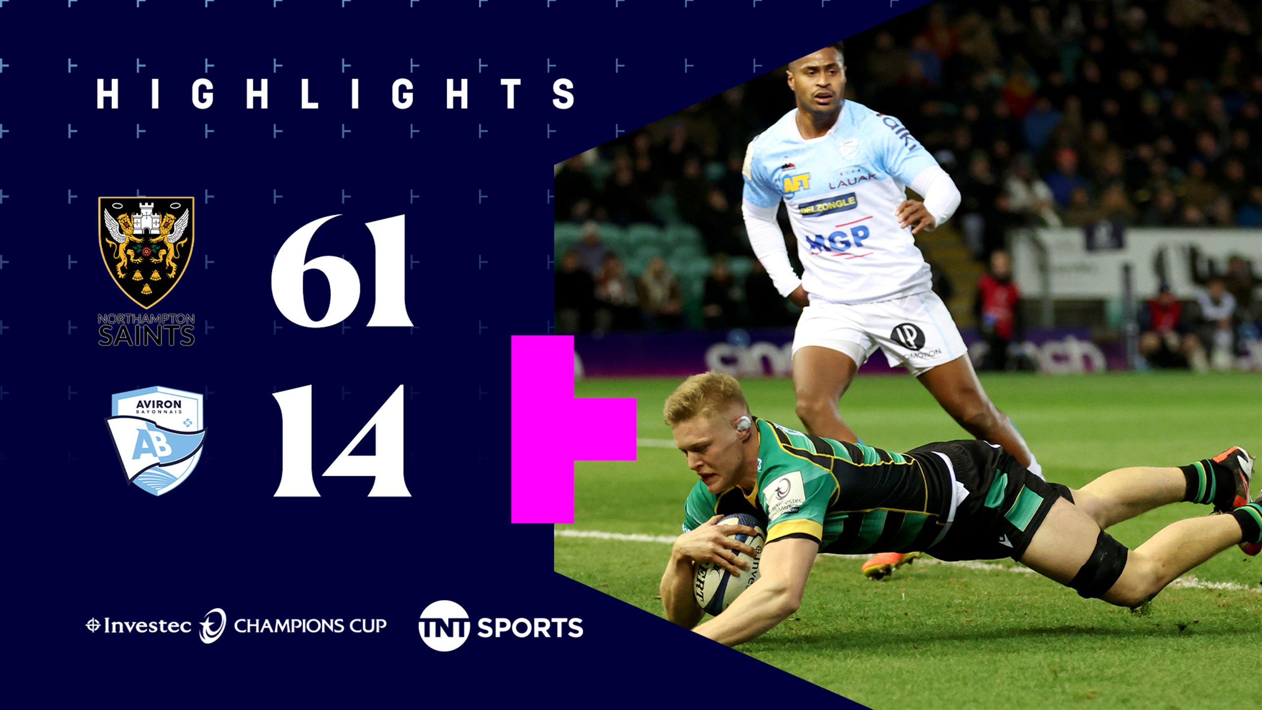 Highlights: Northampton run riot against Bayonne in Investec Champions ...
