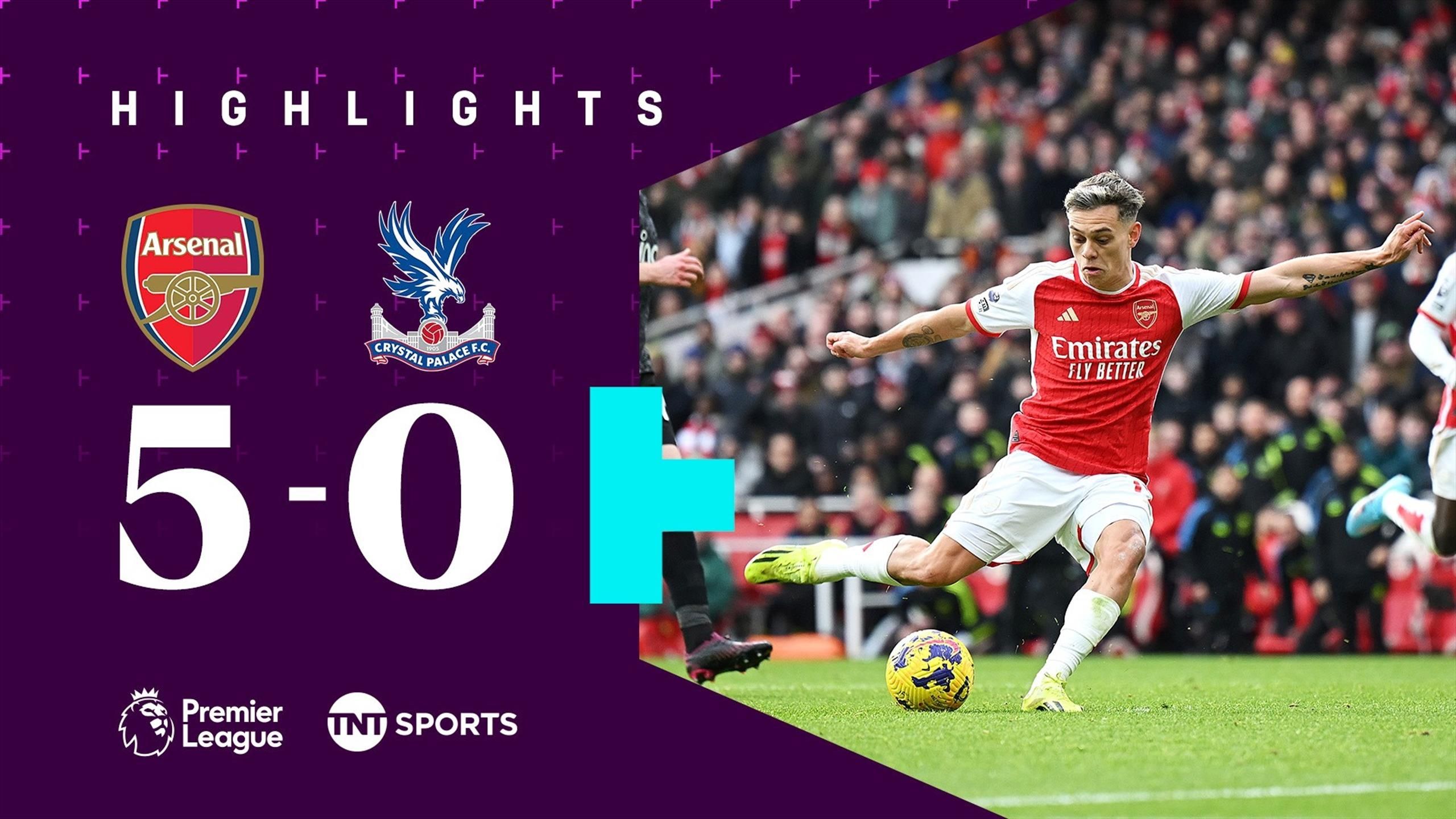 Arsenal v Crystal Palace Premier League highlights: Gunners put five 