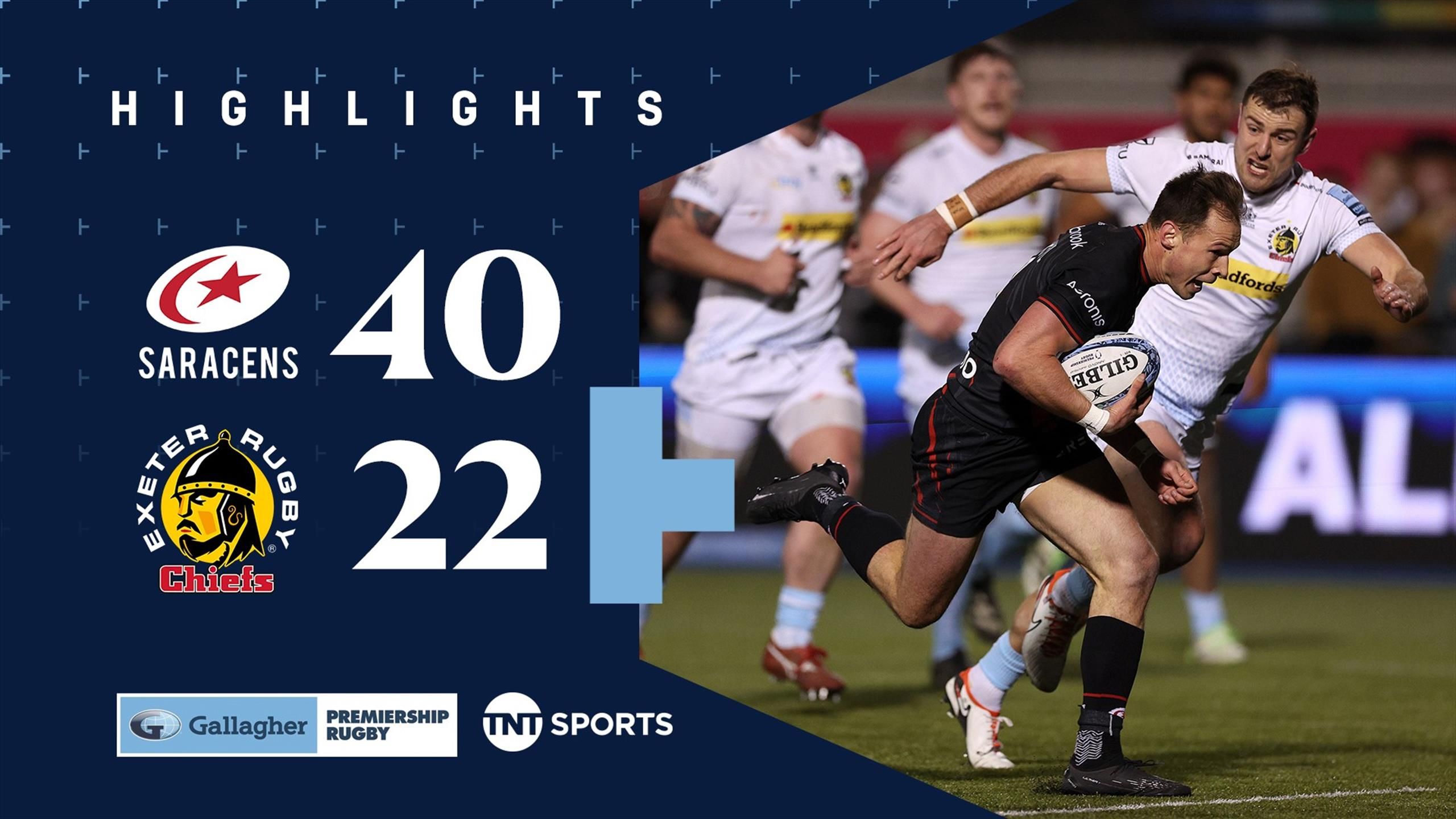 Highlights: Saracens finish strongly to see off Exeter Chiefs and climb ...