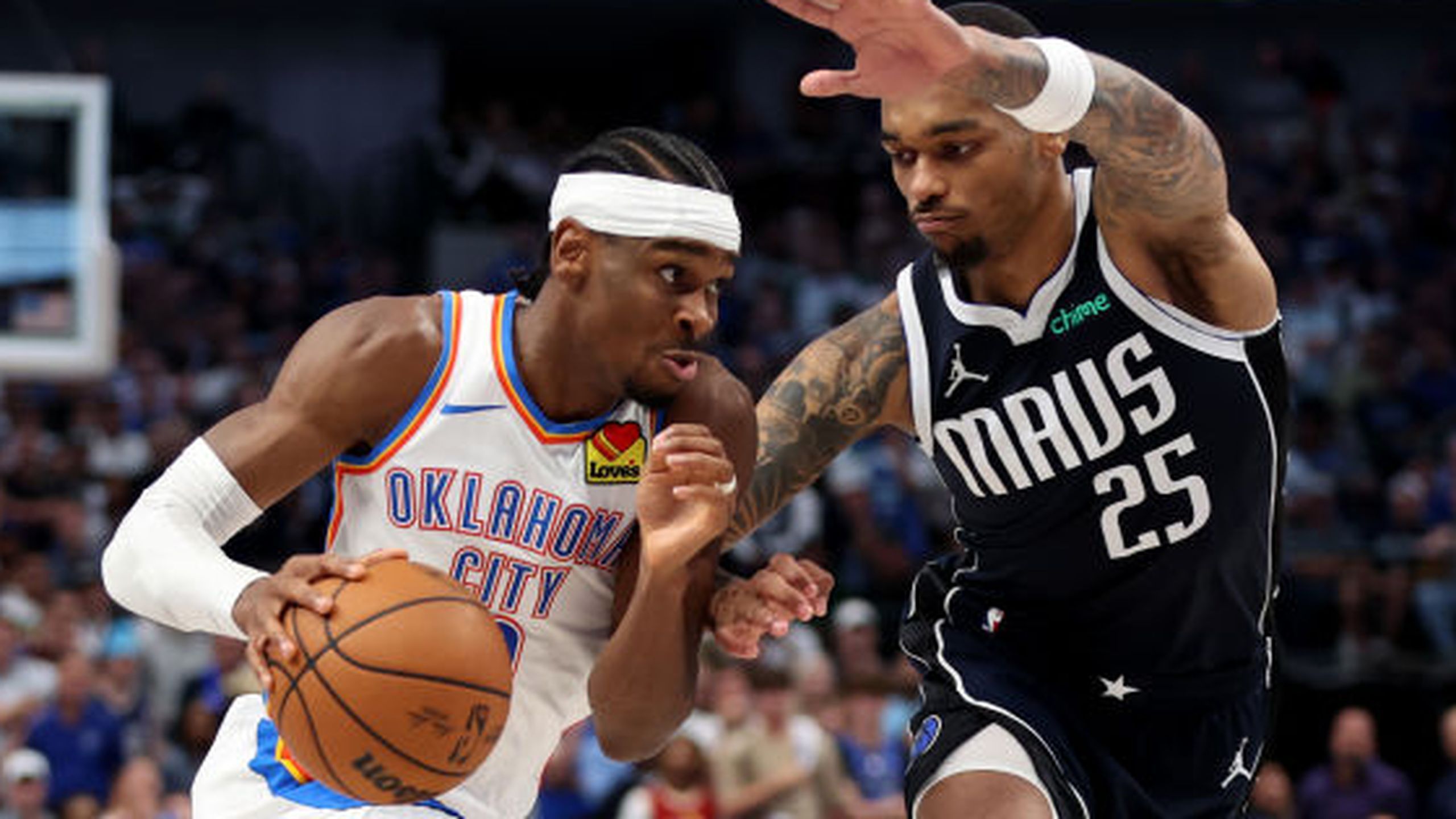 Oklahoma City Thunder level at 22 with Dallas Mavericks as Boston