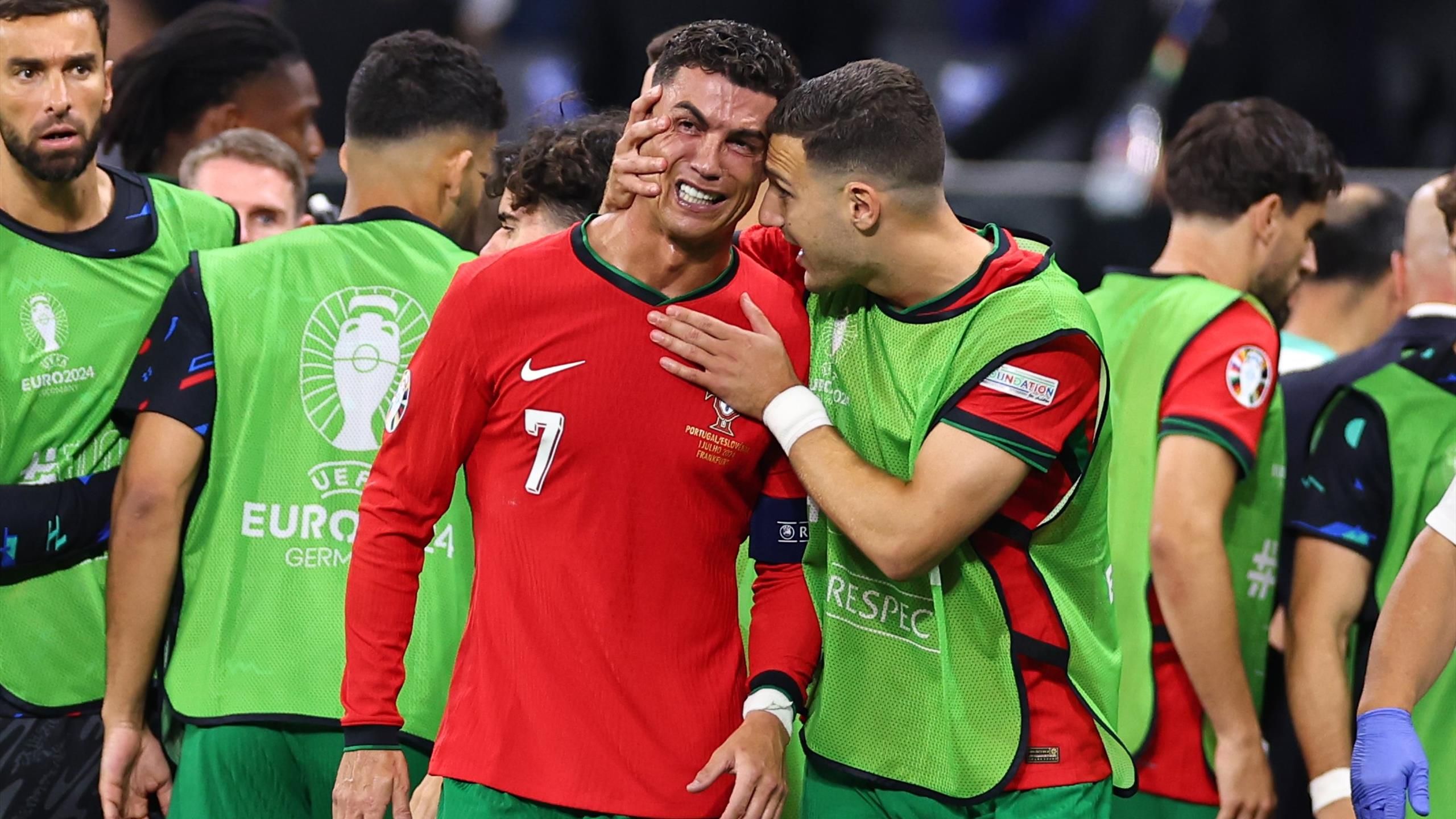 Cristiano Ronaldo in tears after missing extratime penalty for