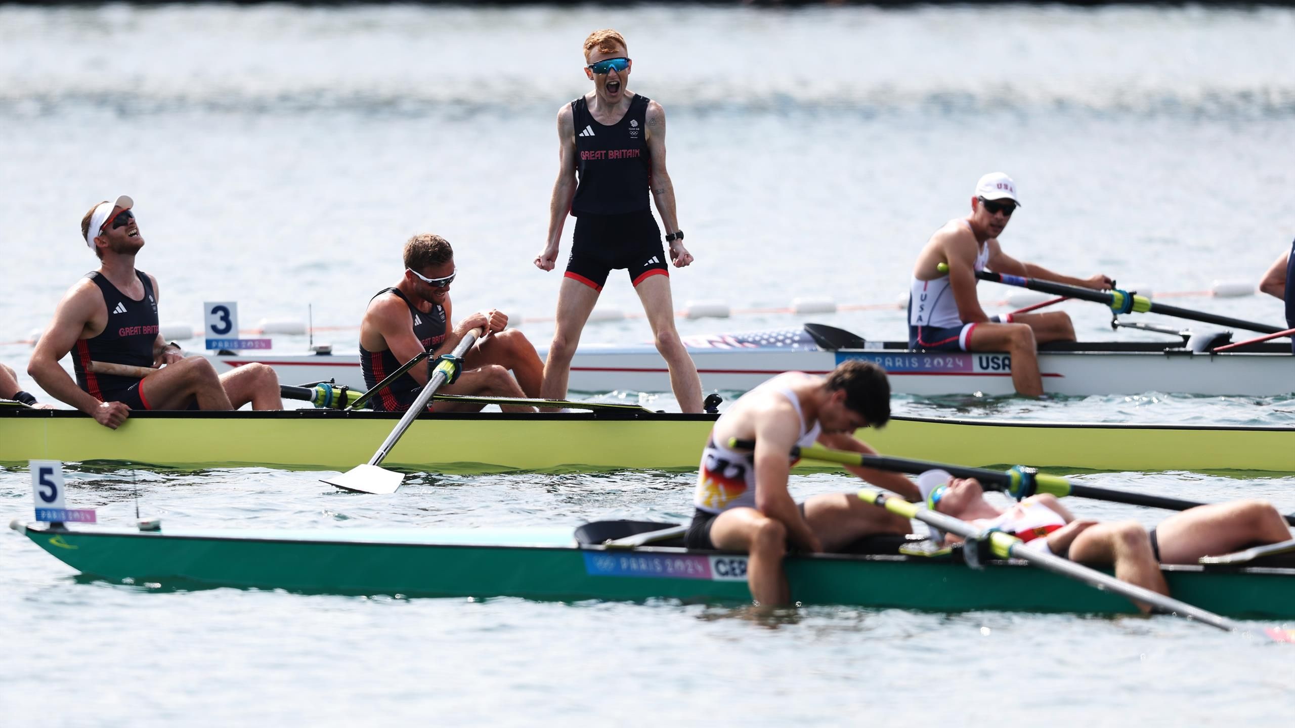 Cox Harry Brightmore celebrates with abandon as Team GB win eighth ...
