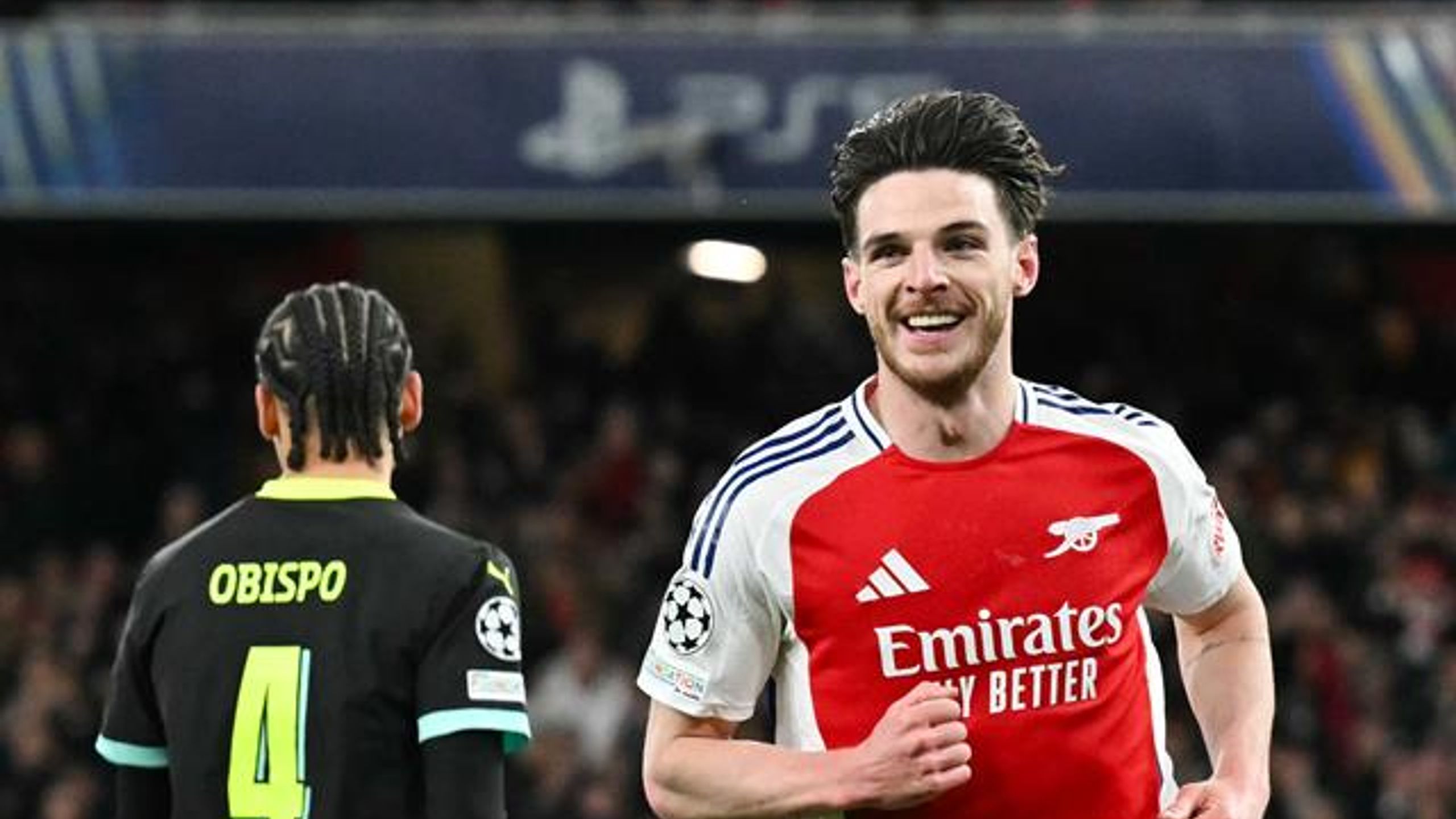 Raheem Sterling tees up Declan Rice as Arsenal retake lead against PSV ...