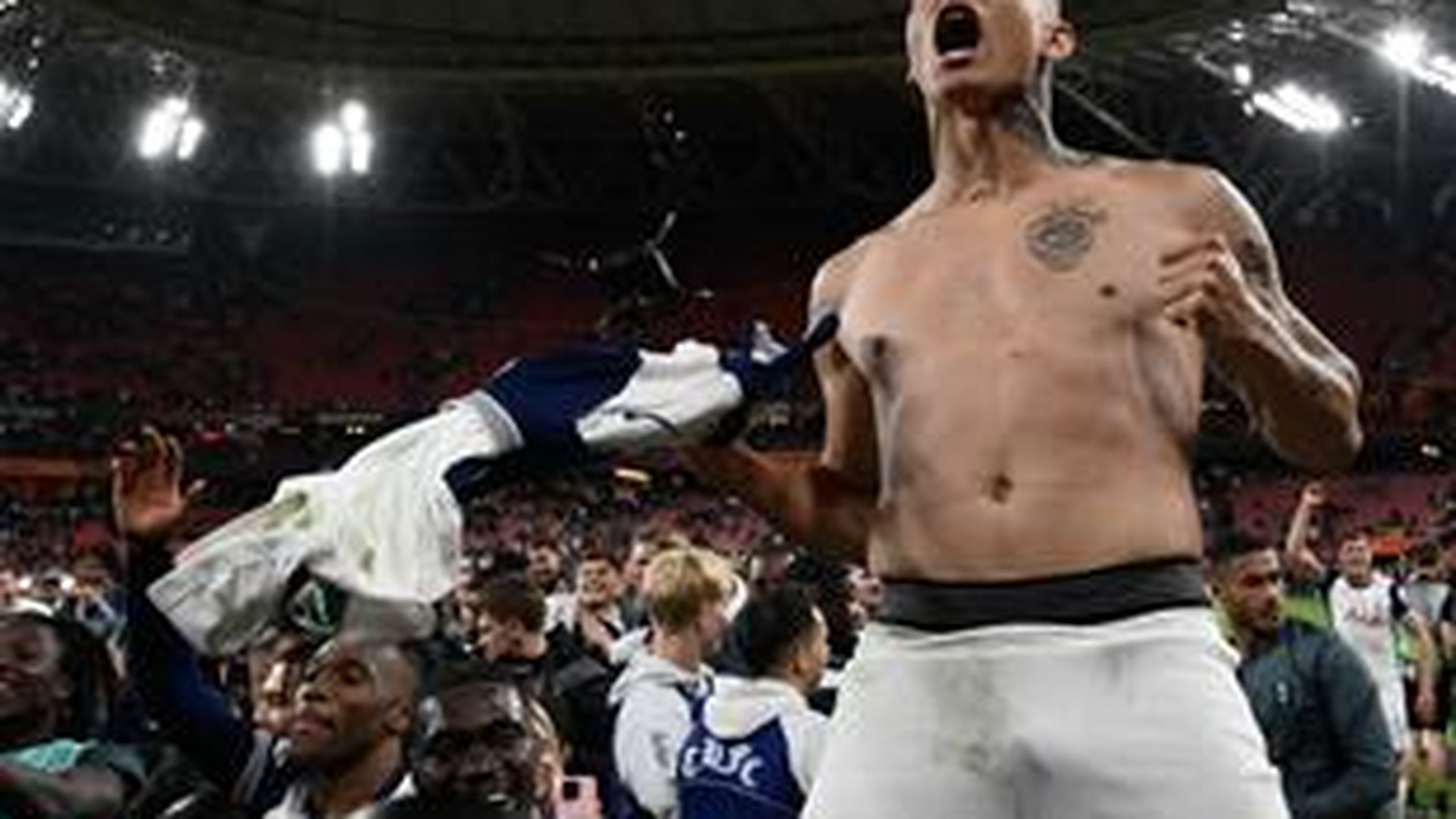 Tottenham party with travelling supporters after ending trophy drought ...