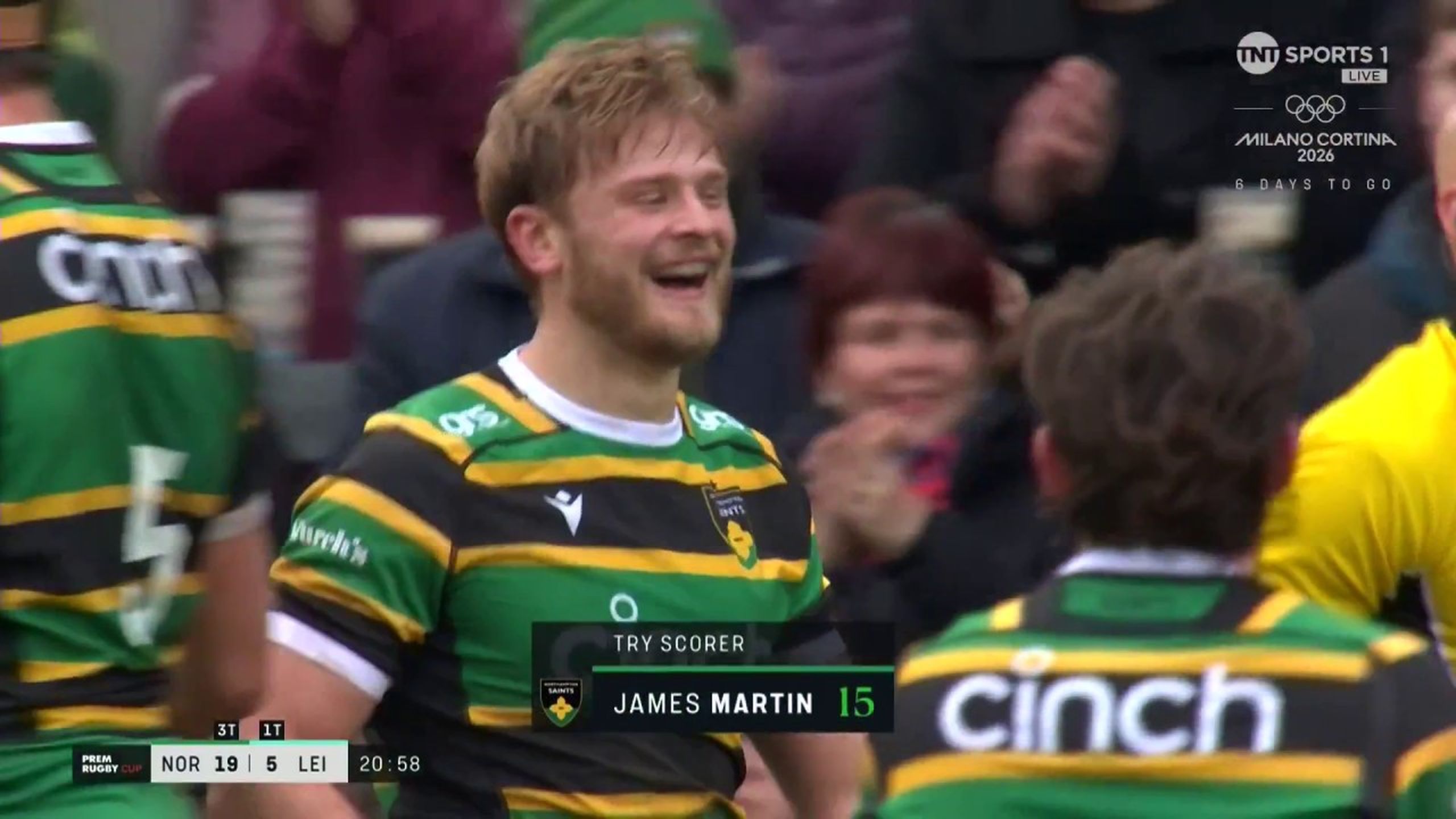 James Martin scores lovely chip and chase try to extend Northampton ...