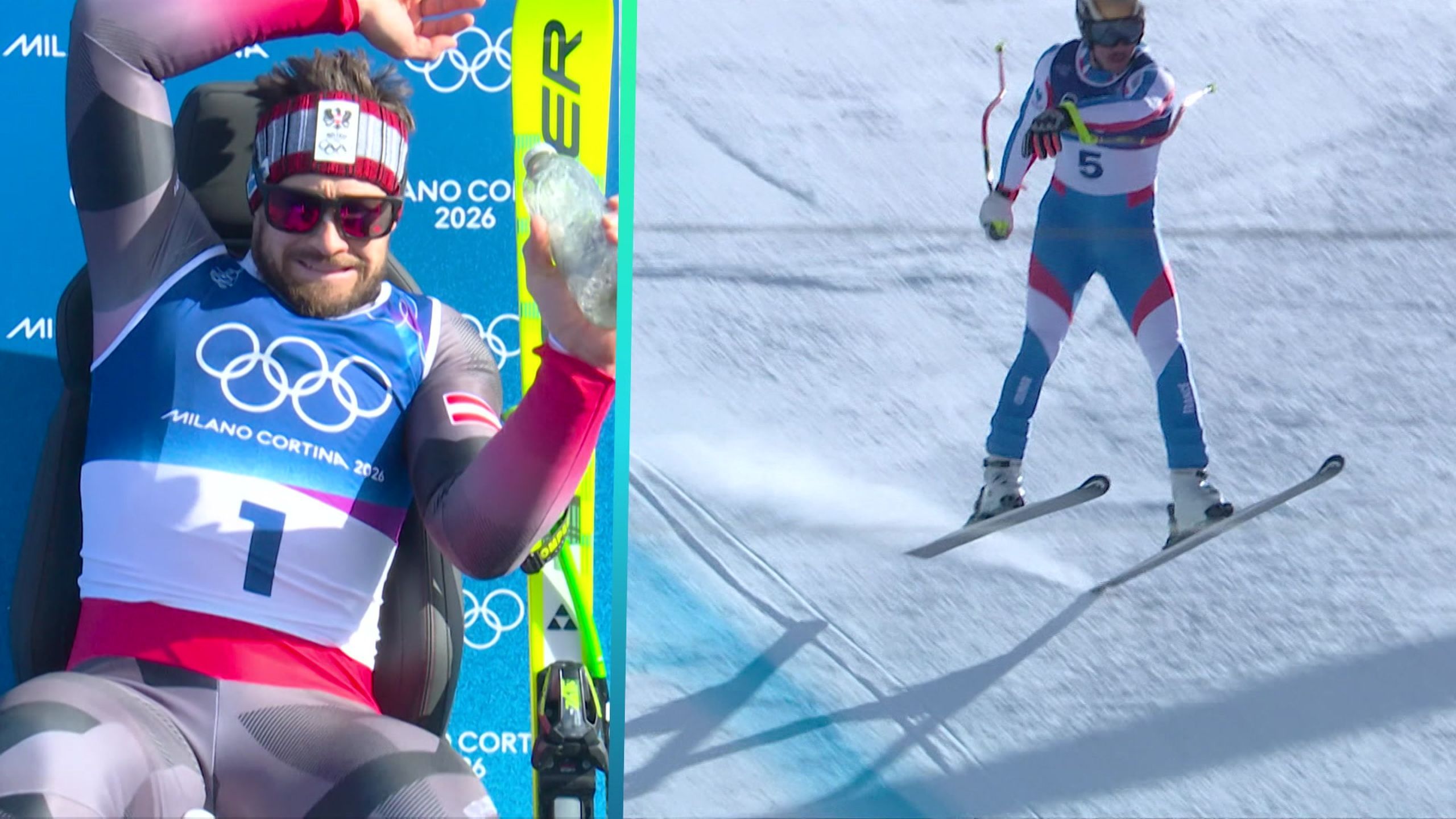 Watch: Near DISASTER as French downhill racer Nils Alphand JUST avoids ...