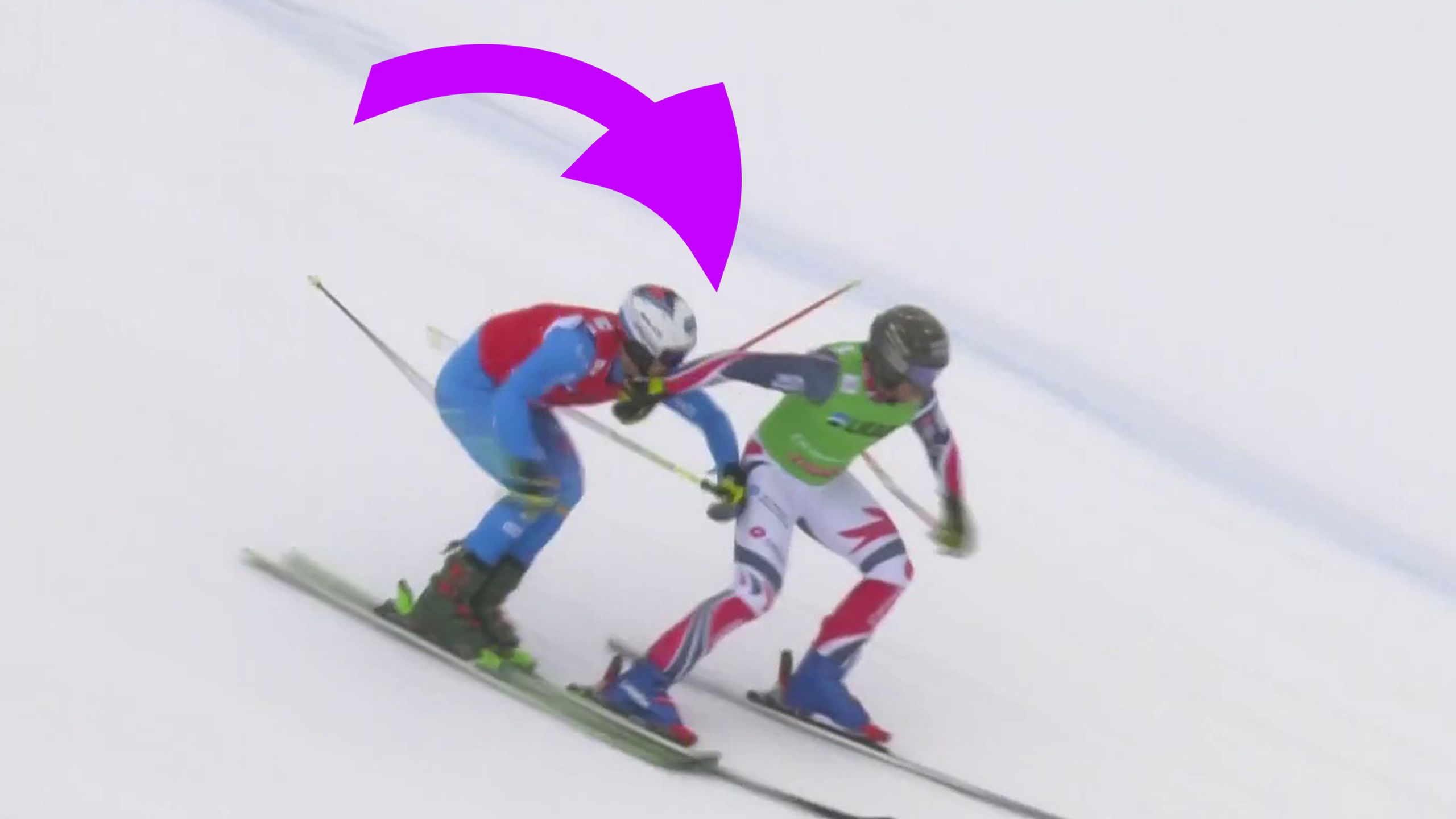 Tempers flare as 'angry' skier appears to PUNCH rival in face during ...