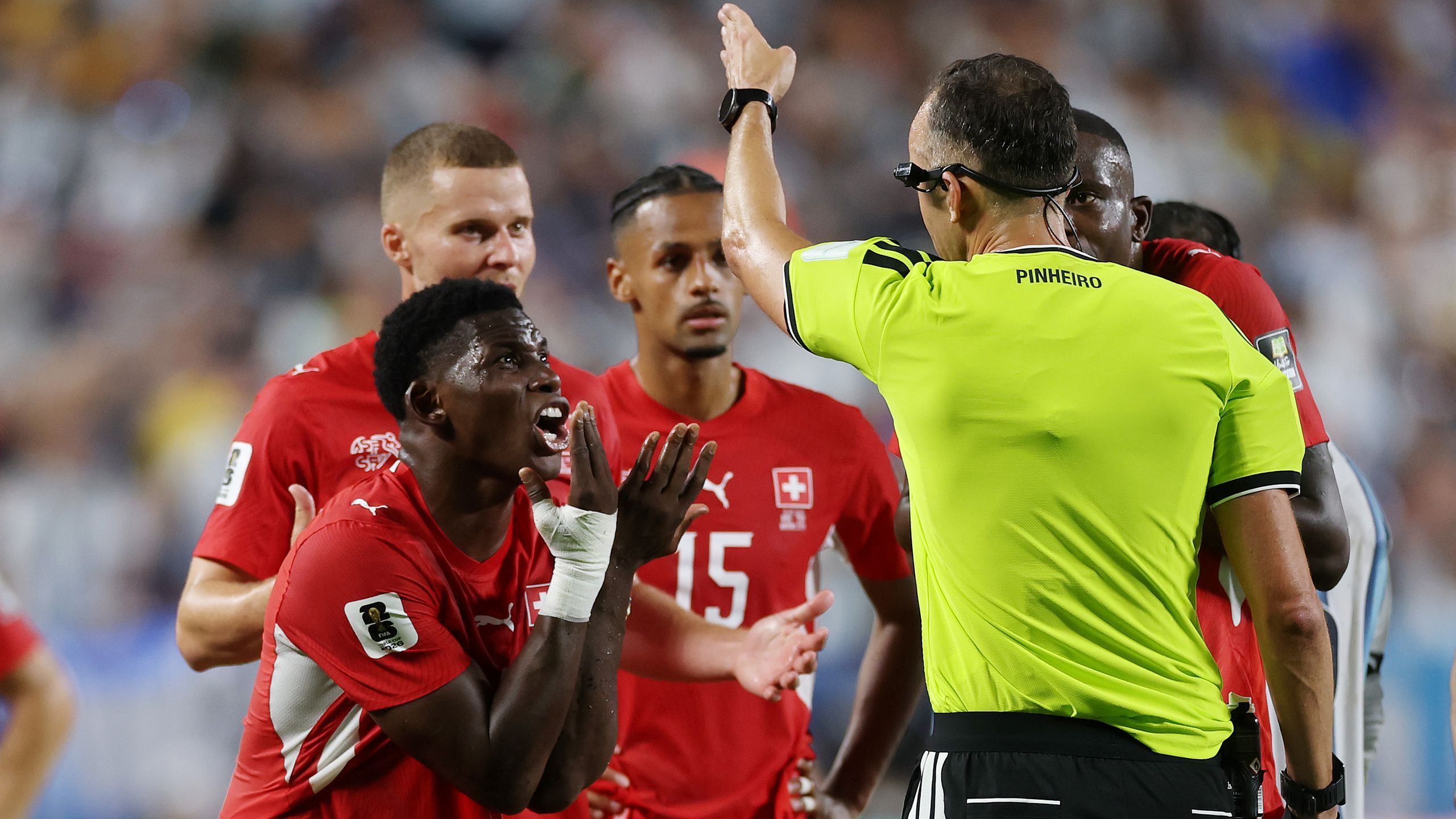 Why was Breel Embolo sent off? First red card issued via new VAR rule over  mistaken identity at 2026 World Cup in Argentina v Switzerland - TNT Sports