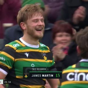James Martin scores lovely chip and chase try to extend Northampton ...