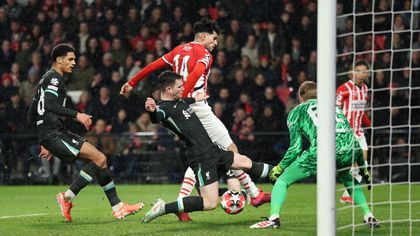 PSV roar back to lead Liverpool through Pepi after wild first half