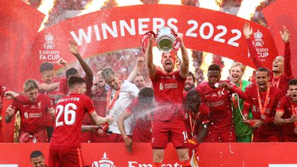 Liverpool hold nerve to win FA Cup on penalties to keep quadruple dream alive