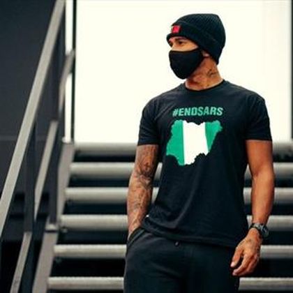Hamilton wears '#EndSARS' T-shirt before Portuguese GP