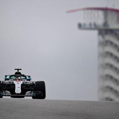 Hamilton leads Mercedes one-two in wet US first practice