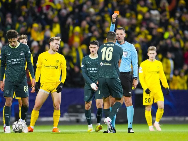 Manchester City woes compounded as captain Rodri sent off at Bodo/Glimt ...